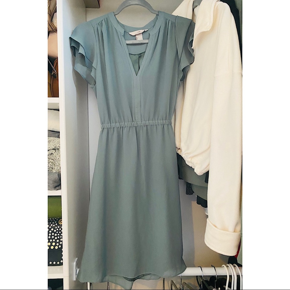 Green shift dress